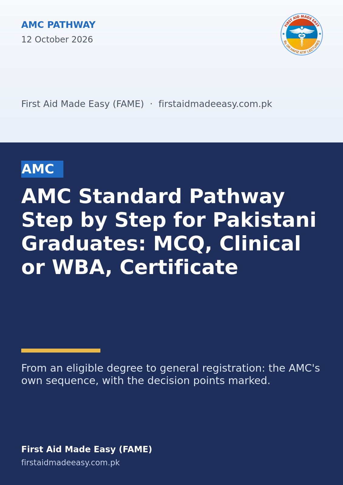 AMC Standard Pathway Step by Step for Pakistani Graduates: MCQ, Clinical or WBA, Certificate