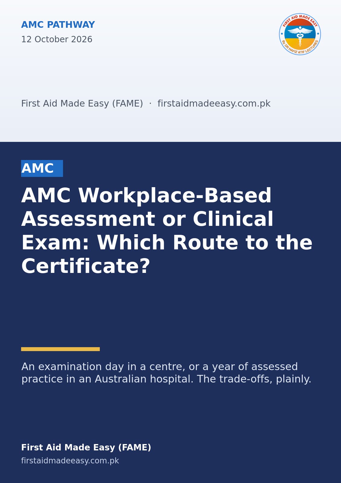 AMC Workplace-Based Assessment or Clinical Exam: Which Route to the Certificate?