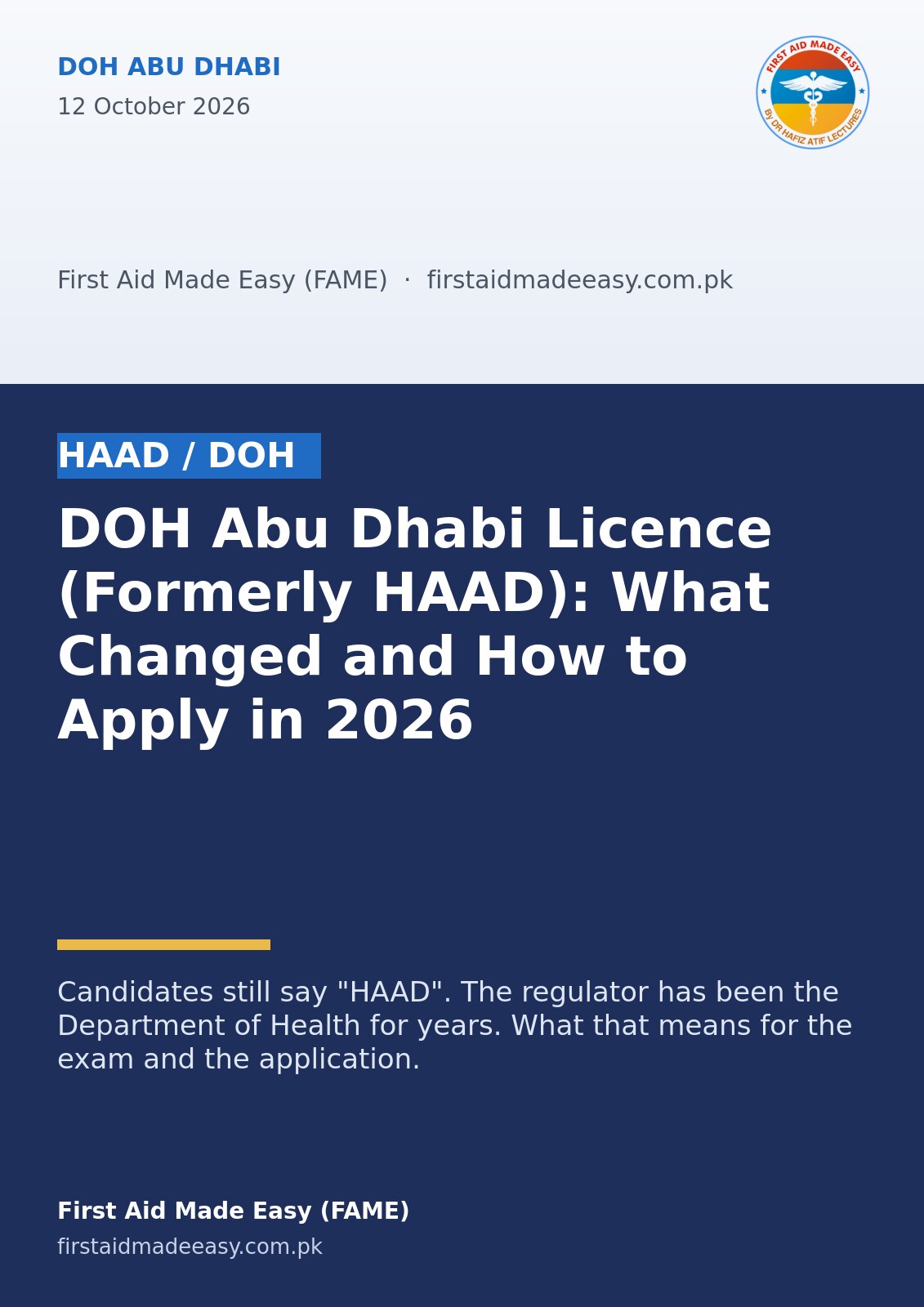 DOH Abu Dhabi Licence (Formerly HAAD): What Changed and How to Apply in 2026