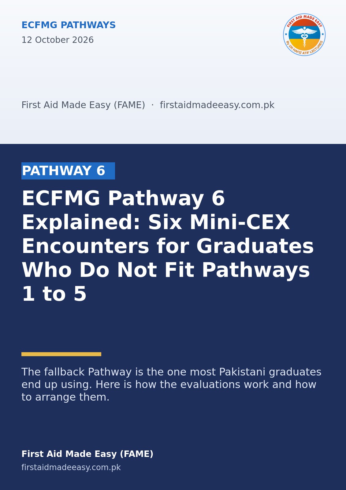 ECFMG Pathway 6 Explained: Six Mini-CEX Encounters for Graduates Who Do Not Fit Pathways 1 to 5