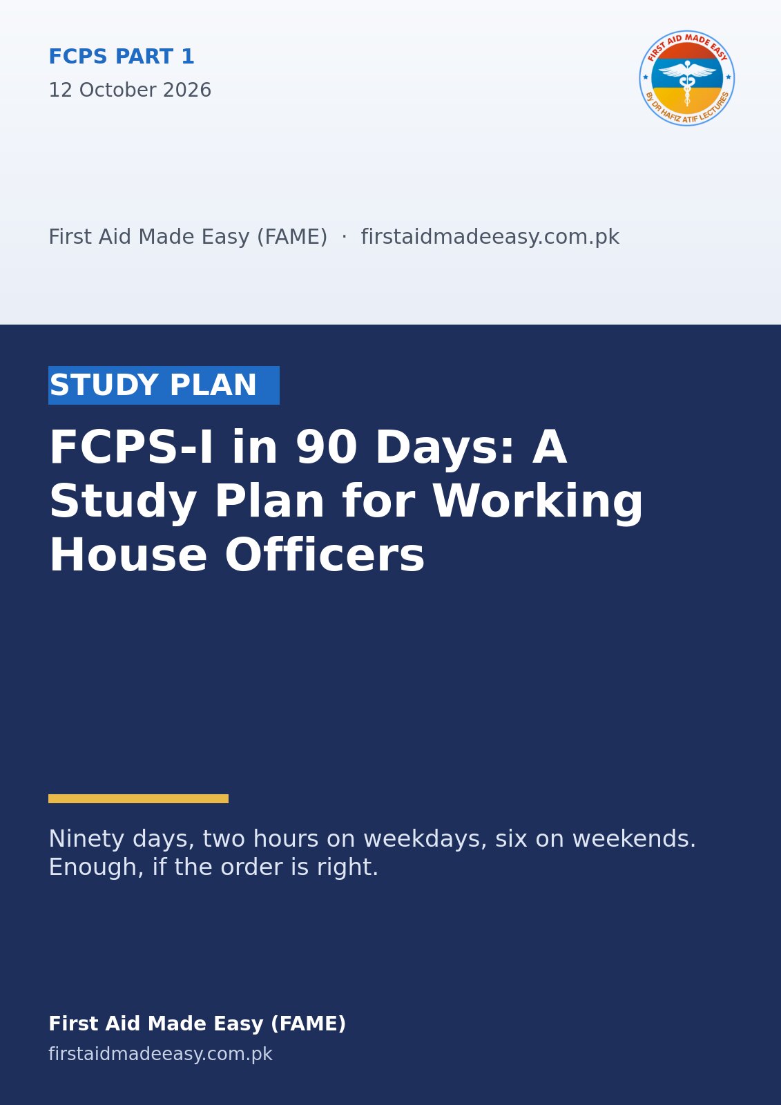 FCPS-I in 90 Days: A Study Plan for Working House Officers