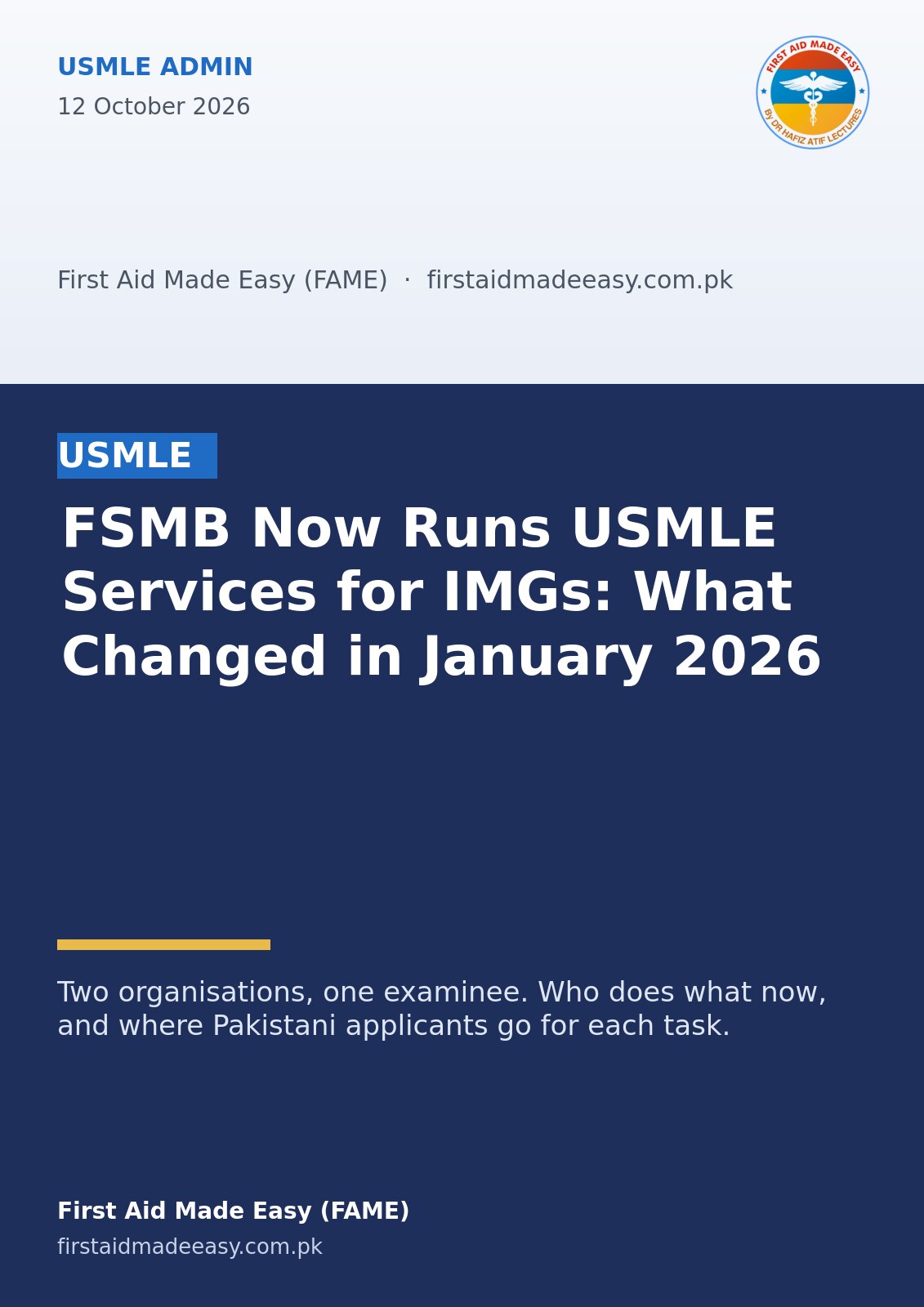 FSMB Now Runs USMLE Services for IMGs: What Changed in January 2026