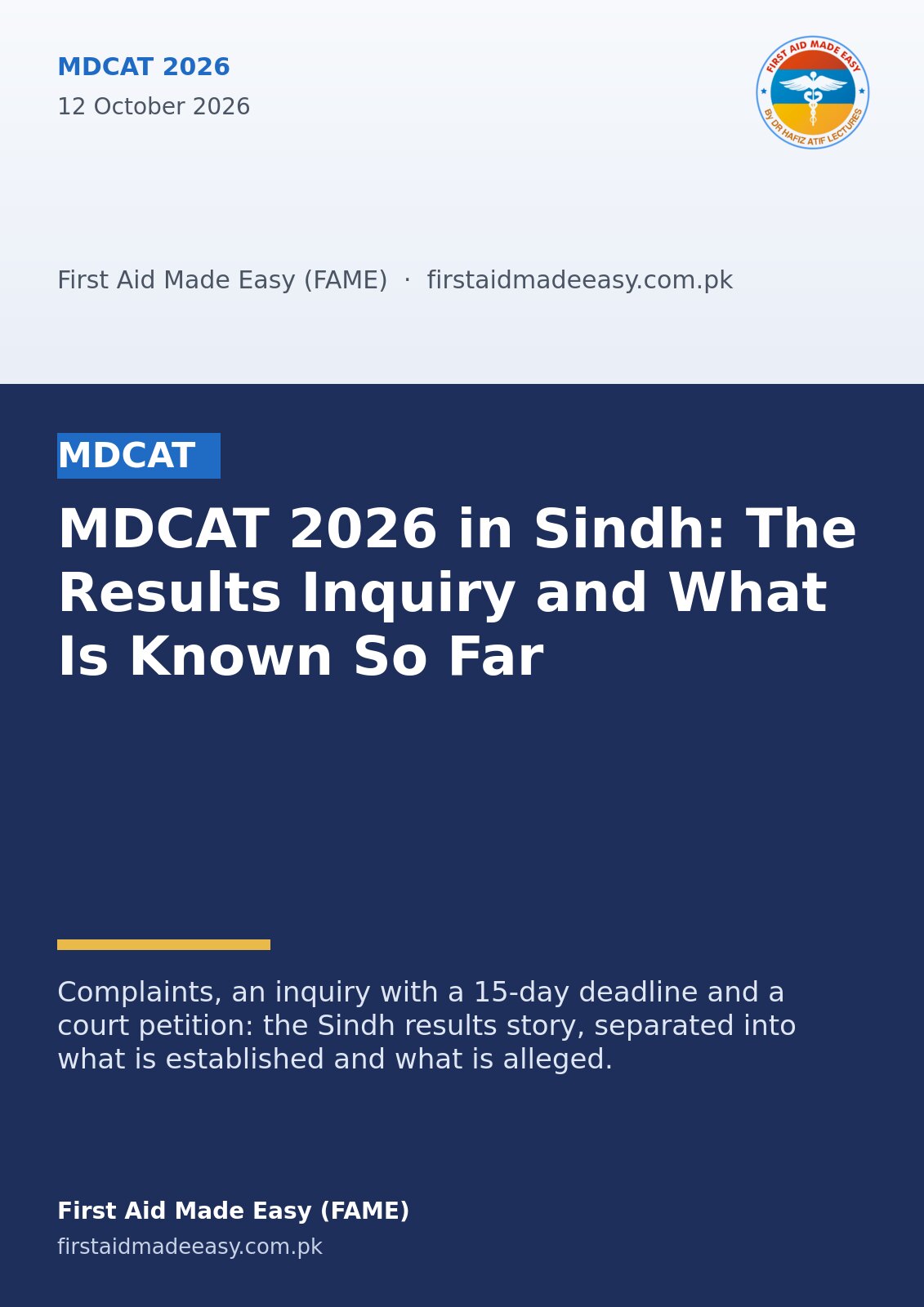 MDCAT 2026 in Sindh: The Results Inquiry and What Is Known So Far