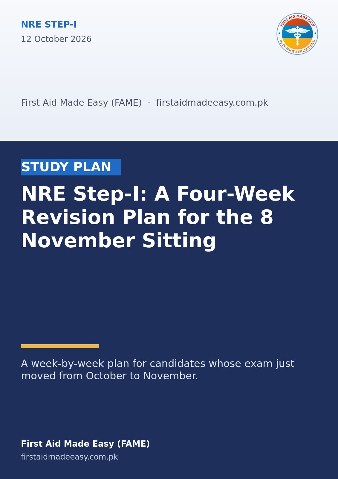 NRE Step-I: A Four-Week Revision Plan for the 8 November Sitting