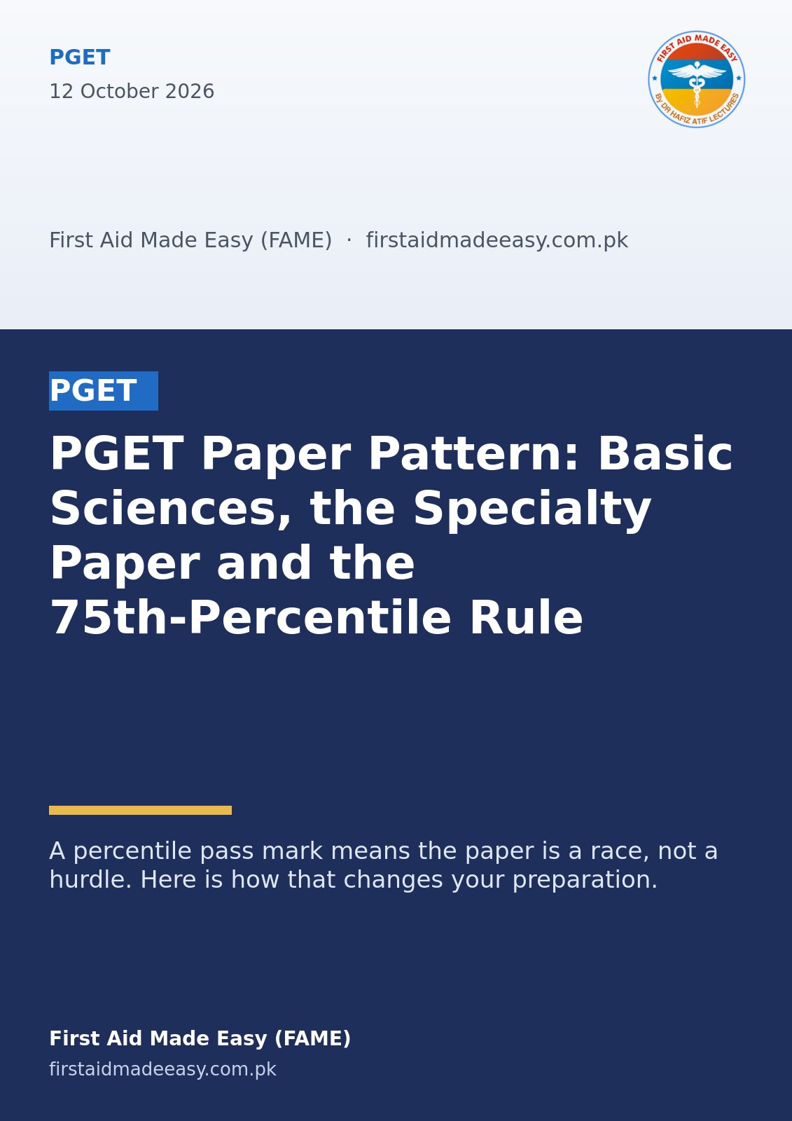 PGET Paper Pattern: Basic Sciences, the Specialty Paper and the 75th-Percentile Rule
