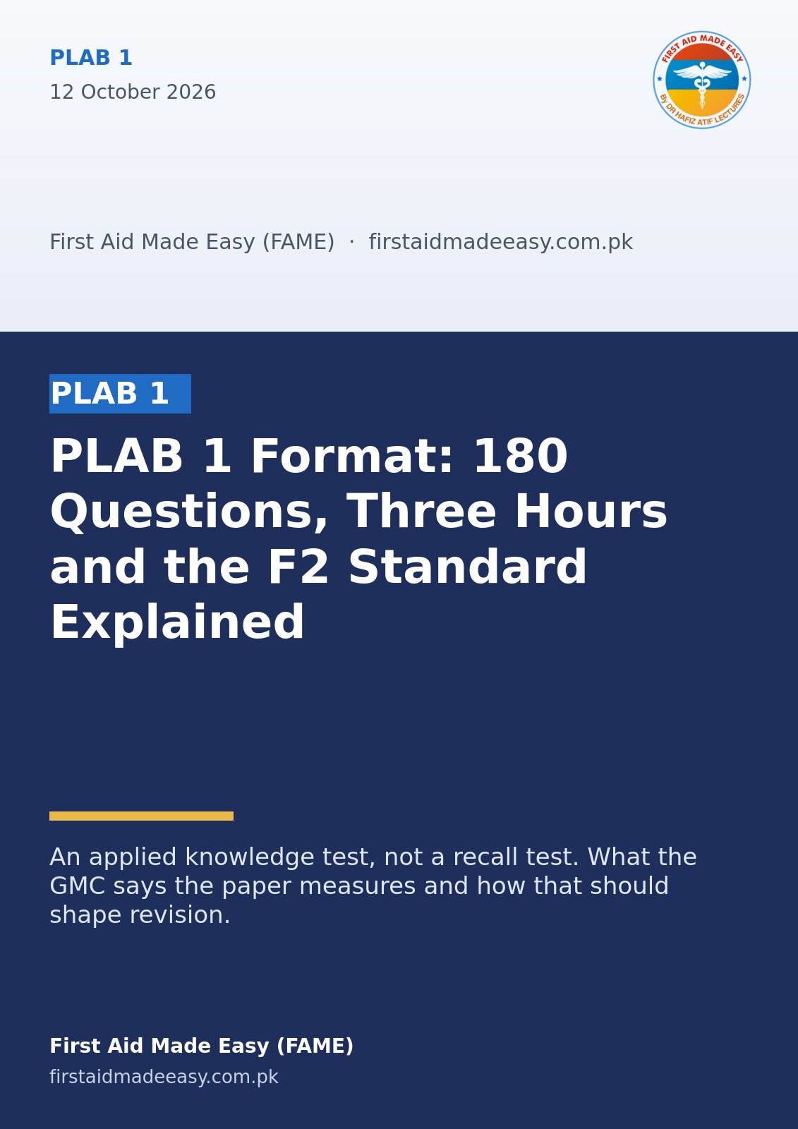 PLAB 1 Format: 180 Questions, Three Hours and the F2 Standard Explained
