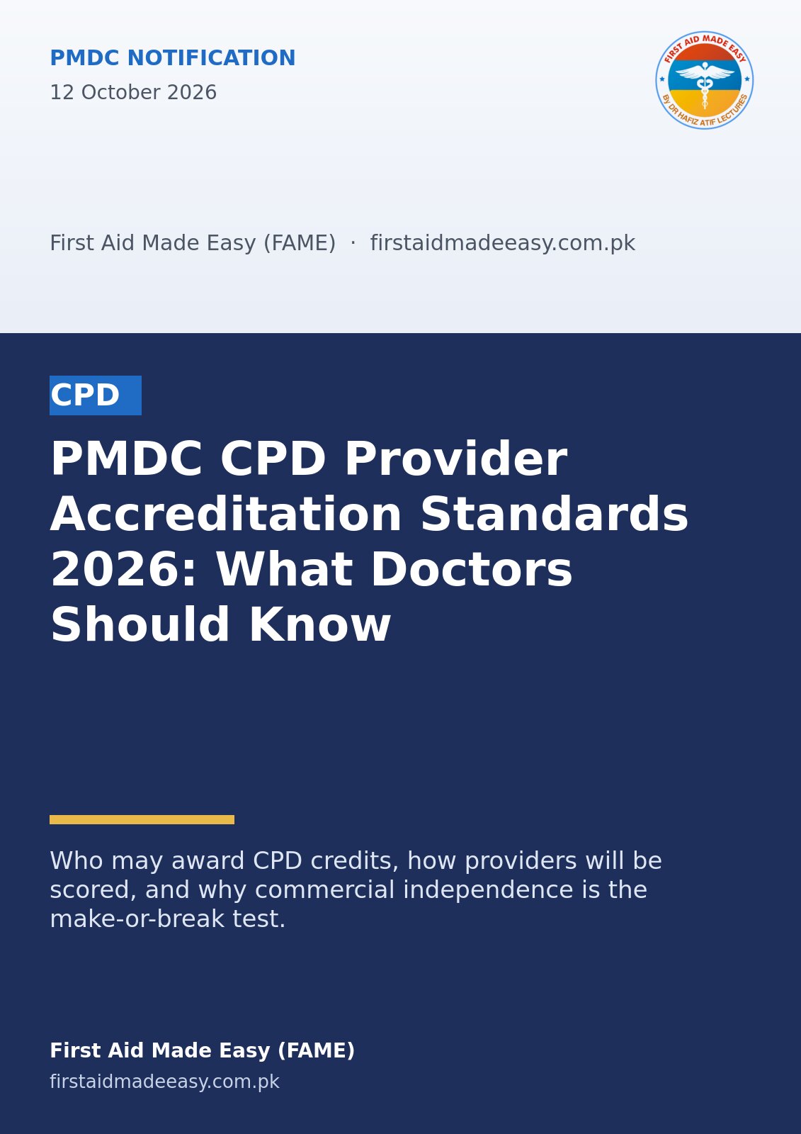 PMDC CPD Provider Accreditation Standards 2026: What Doctors Should Know
