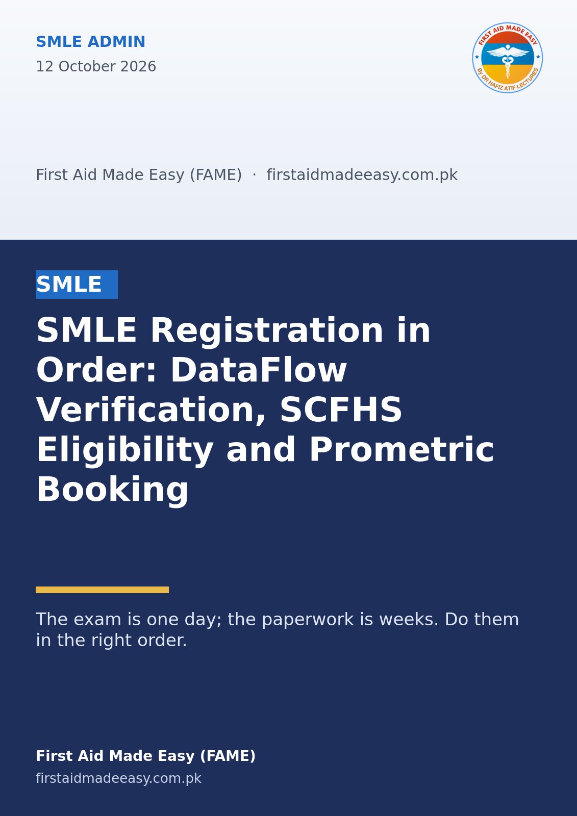 SMLE Registration in Order: DataFlow Verification, SCFHS Eligibility and Prometric Booking