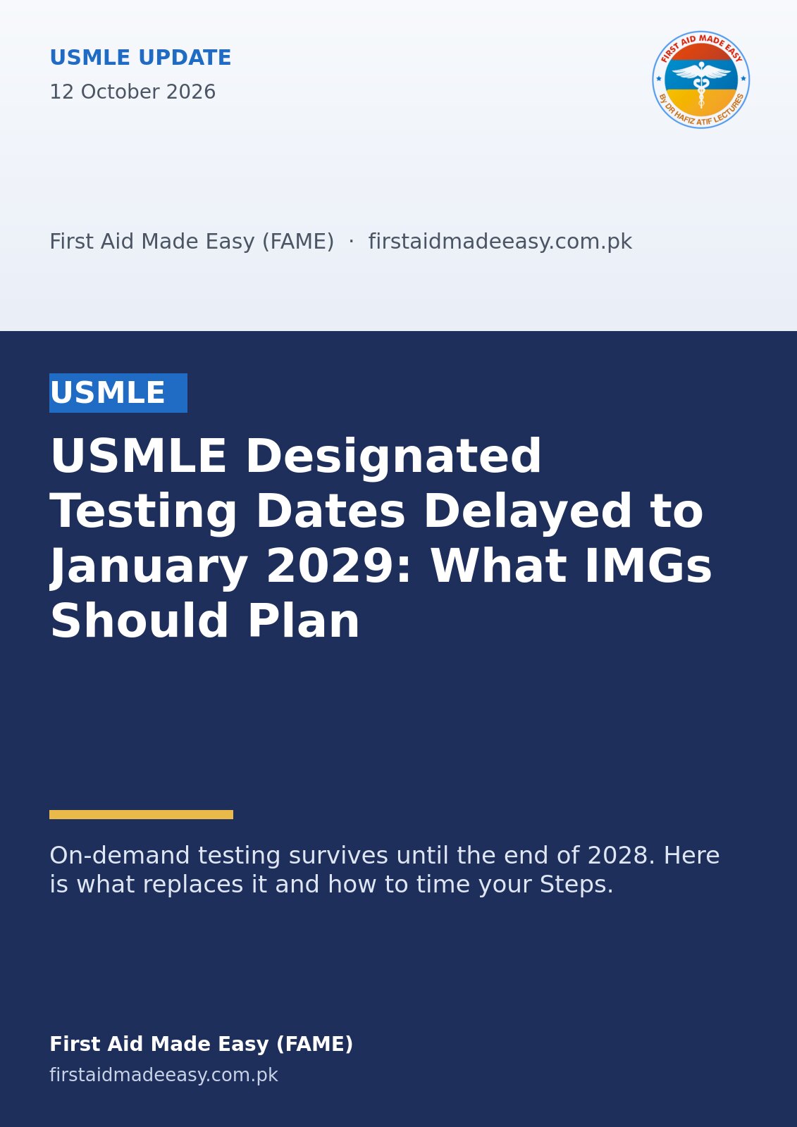 USMLE Designated Testing Dates Delayed to January 2029: What IMGs Should Plan