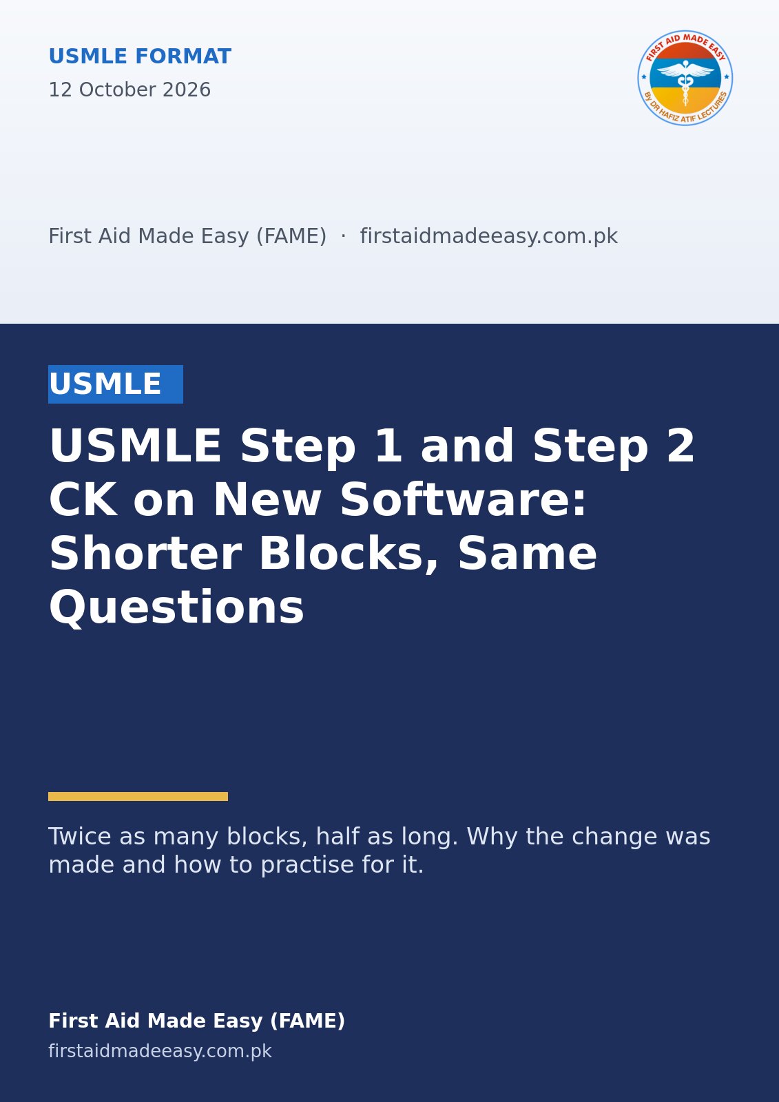 USMLE Step 1 and Step 2 CK on New Software: Shorter Blocks, Same Questions