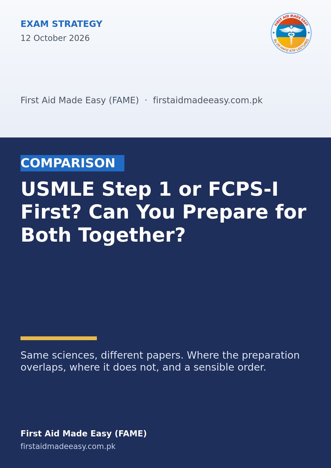 USMLE Step 1 or FCPS-I First? Can You Prepare for Both Together?