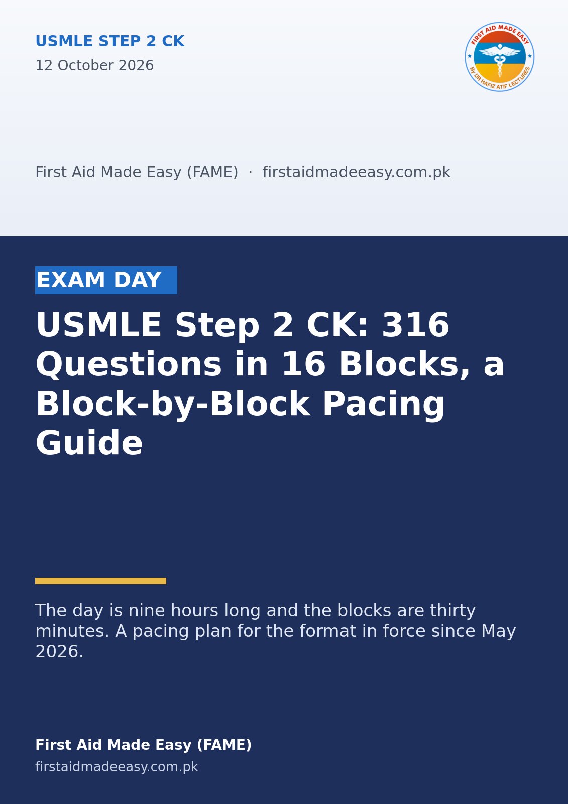 USMLE Step 2 CK: 316 Questions in 16 Blocks, a Block-by-Block Pacing Guide
