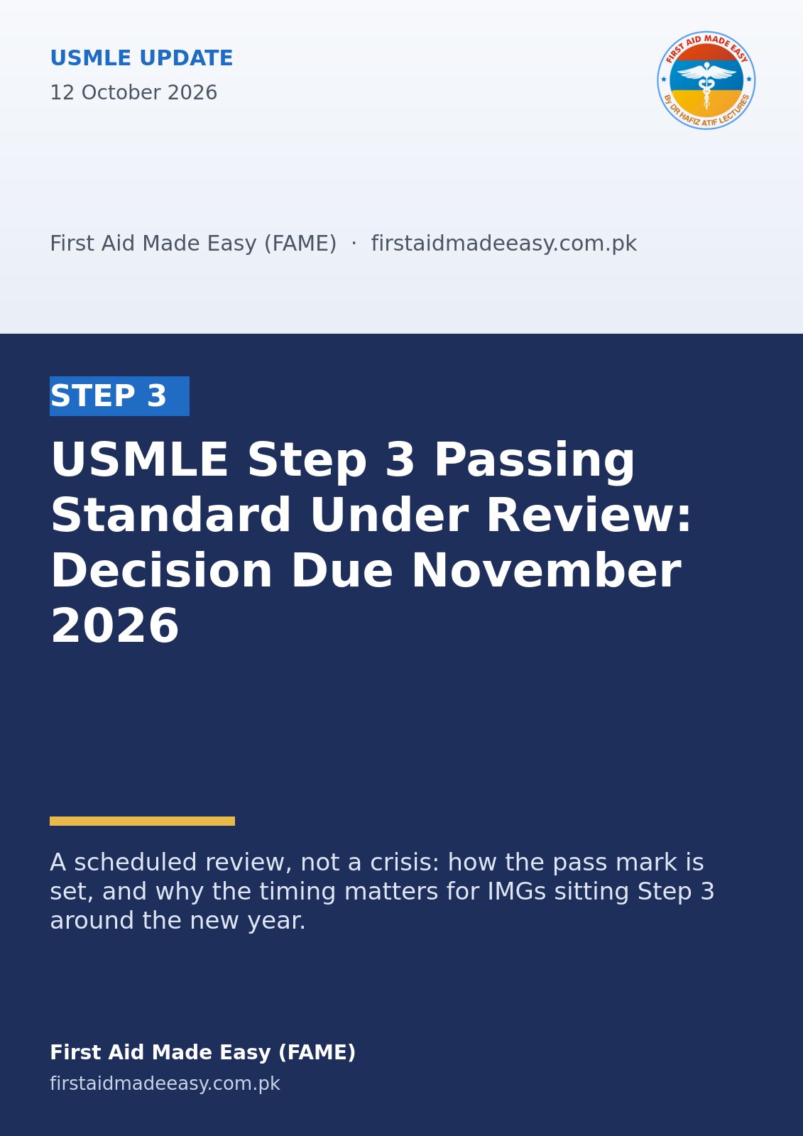 USMLE Step 3 Passing Standard Under Review: Decision Due November 2026