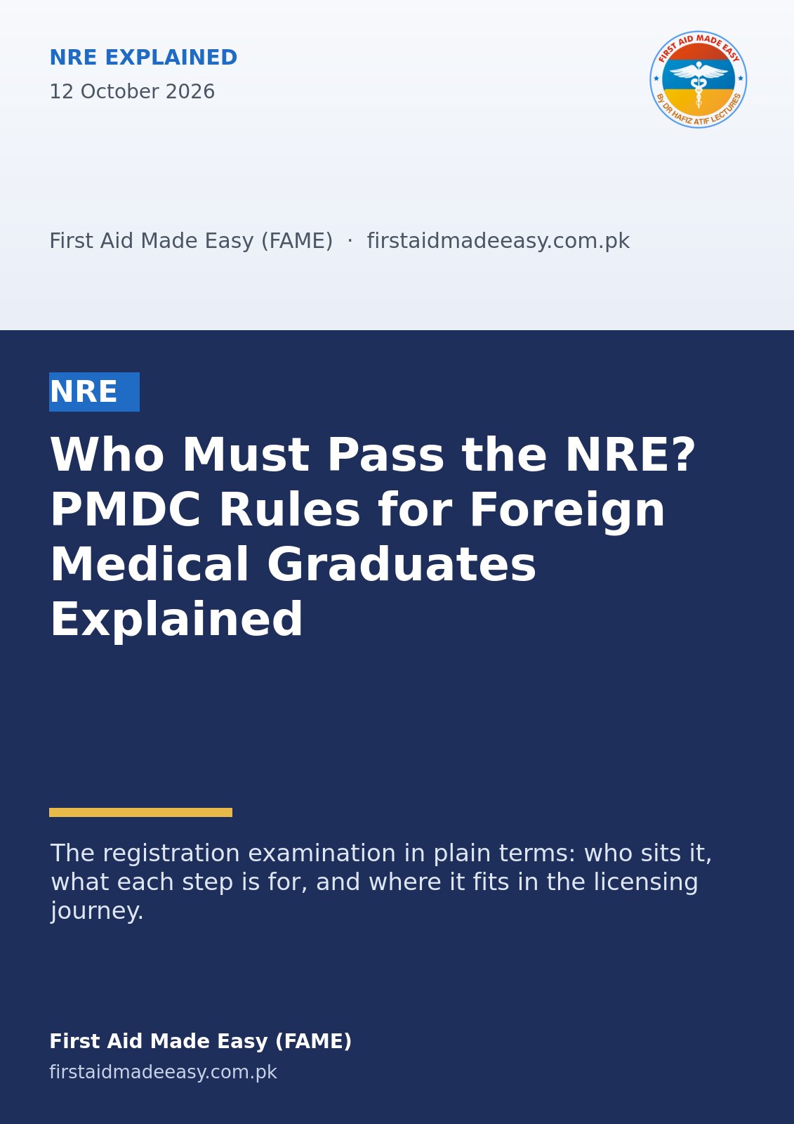 Who Must Pass the NRE? PMDC Rules for Foreign Medical Graduates Explained